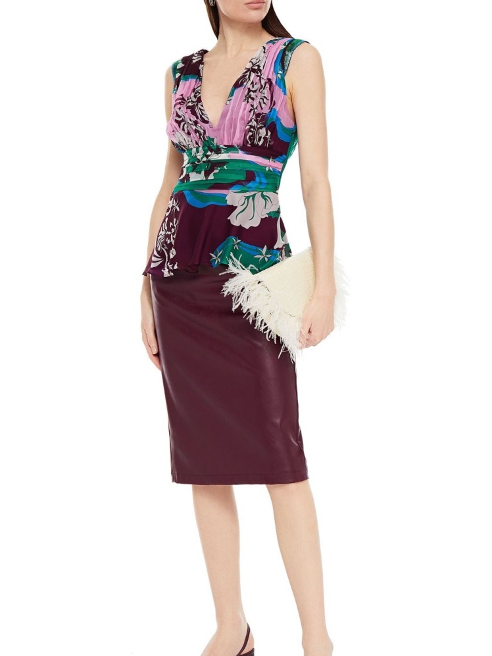 PUCCI Pleated printed silk-blend georgette top - NWT Italian Size 40